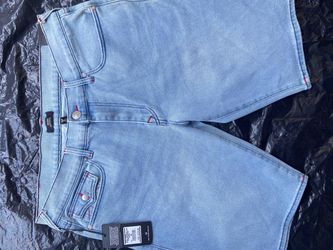 True religion light blue shorts