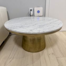 Marble Table With Brass Base