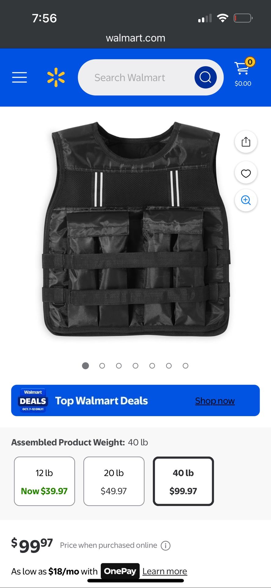 40lbs Adjustable Weighted Vest