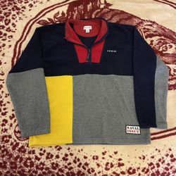 Vintage 90s Izod Naval Issue Colorblock Pullover Fleece Jacket Men’s Large Rare