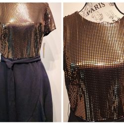 New With Tags Black Dress With Gold Shimmer
