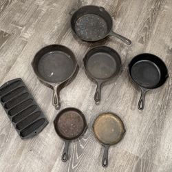 Cast Iron Griddle Lot Of 7