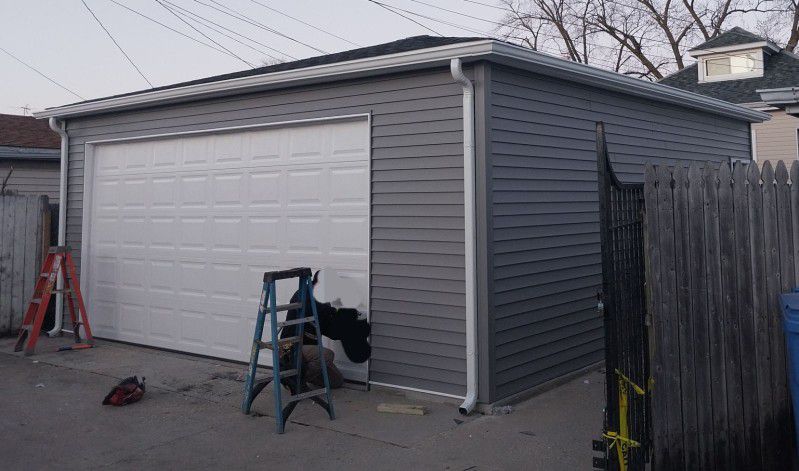Garages Is Sold In The Color You Want And repairs  Of Framing, Siding, Roofing, Garages Door, And Deck. 