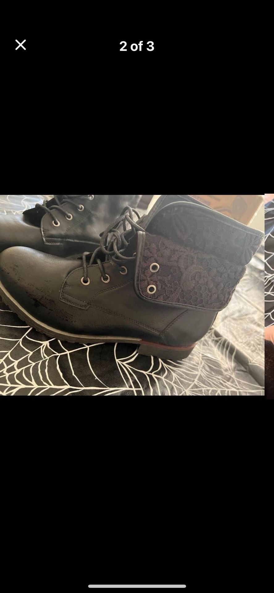 Lace Combat Boots-Rock & Candy