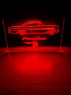 PONTIAC CLASSIC LED NEON RED LIGHT SIGN 8x12