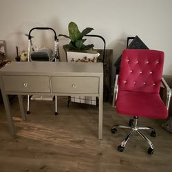 Pink chair & vanity dresser
