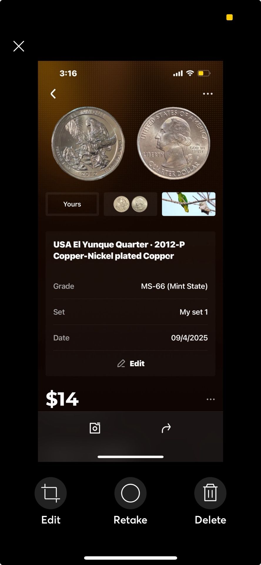 USA El Yunque Quarter • 2012-P Copper-Nickel plated Copper