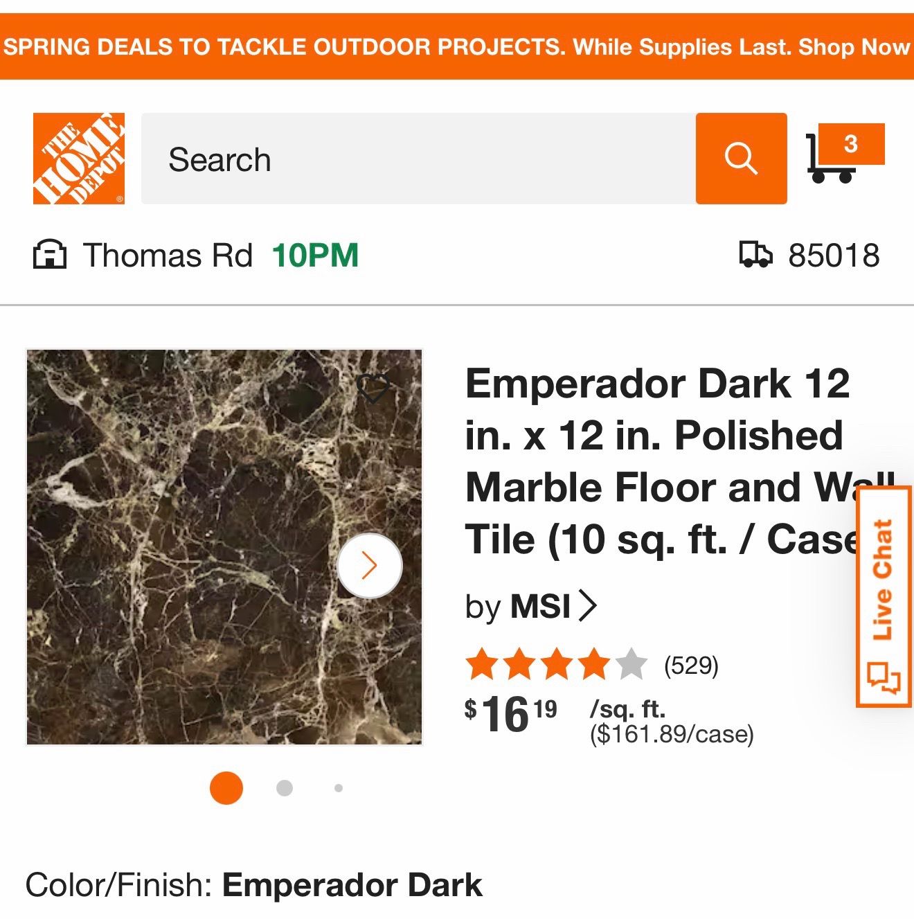Emperador Dark Marble 50 sq ft