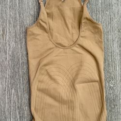 Nude High Compression Under Bust Ribbed Shaper Shaper Bodysuit 