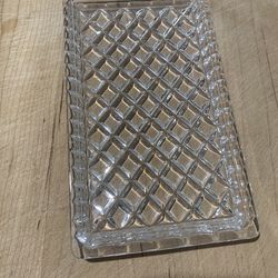 Vintage Etched Tiny Glass Tray