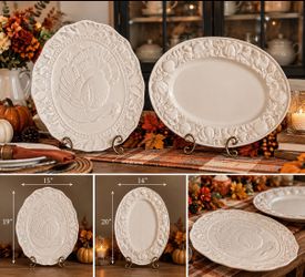 Large Thanksgiving Serving Platters – Set of 2 – $45