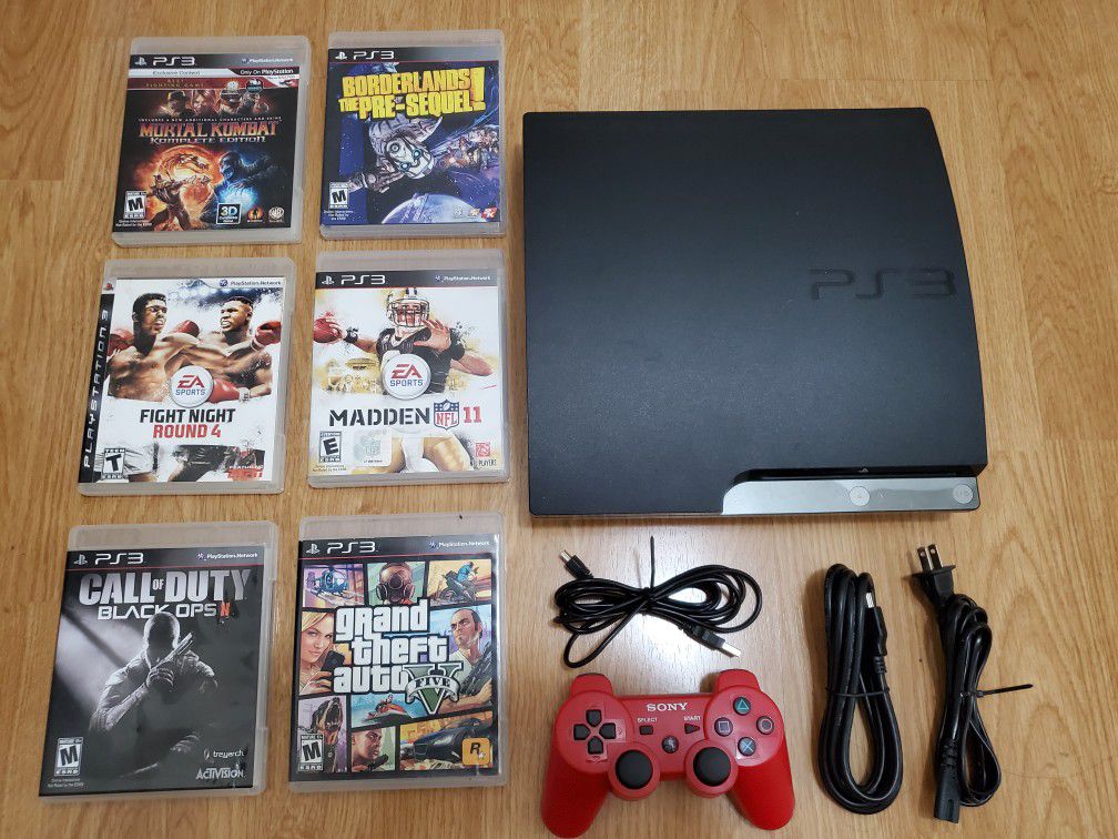 Playstation 3 Complete With Controller And 6 PS3 Games