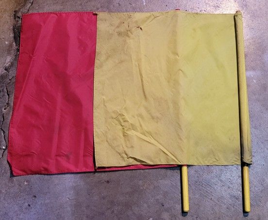 Vintage NASCAR (?) Signal flags red & yellow 24"x24"
