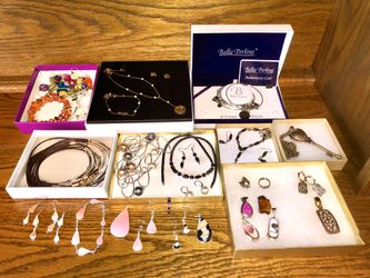 42 Pieces of Jewelry Total, Some Silver