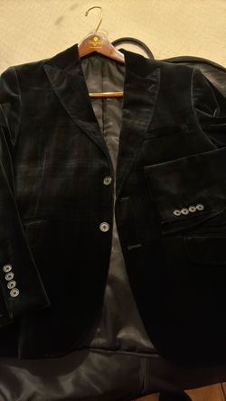 Men’s Beautiful Kroon Plaid Velvet Blazer Sport Coat