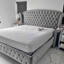 Brand New Tufted Velvet Bedframe- Fast Delivery- Finance Available $39 Down