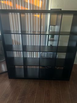 KALLAX Shelf unit with 4 inserts, black-brown,