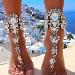 Anklets - Bejeweled Crystal Anklets 