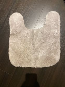 Off White Toilet Fluffy Bathroom Floor Mat