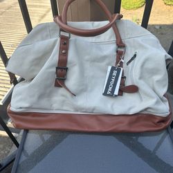 Leather/Canvas Tote Bag