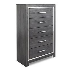 5 drawer grey wooden dresser
