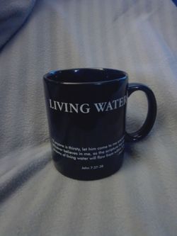 Living Water John 7:37-38 Black Ceramic Mug