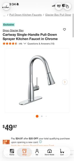 Cartway Single-Handle Pull-Down Sprayer Kitchen Faucet in Chrome