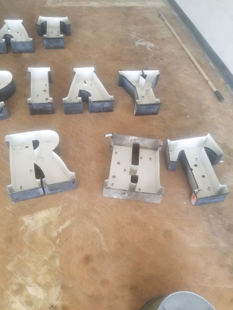 Metal sign letters