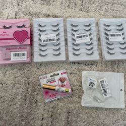 4 sets of Faux eyelashes and 1 glue set