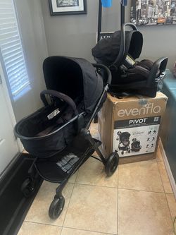 Evenflo Pivot Modular Travel System with LiteMax Preemie and Infant Car Seat (Casual Gray
