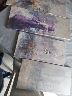 4 Piece Painting Of A Woman 