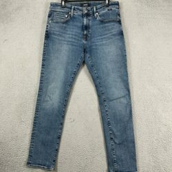 Mavi Jake Mens Slim Leg Jeans 32X32 Blue Distressed 5 Pocket Stretch Denim Pants
