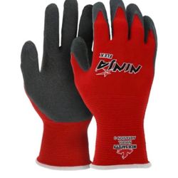 MCR Safety N9680 Ninja Flex Latex Coated Gloves - 15 Gauge Nylon Shell - Red (Price Each)