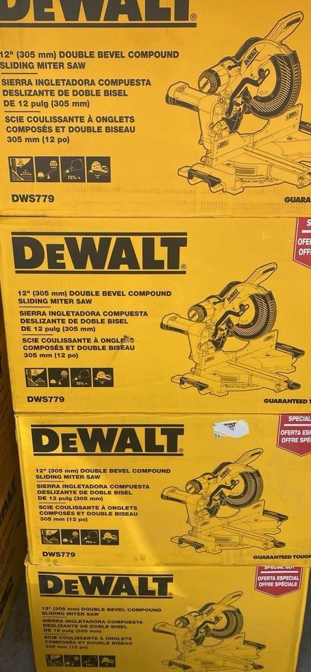 NEW DEWALT 15 Amp Corded 12 in. Double Bevel Sliding Compound Miter Saw, Blade Wrench & Material Clamp