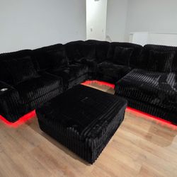 Brand New Sectional Oversize 6 Pcs Corduroy Fabric With LED Light $1399
