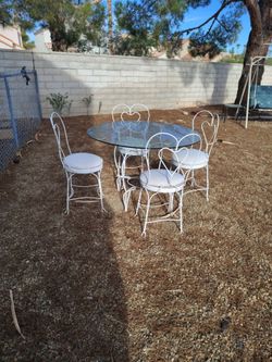 Outdoor Heavy Glass Table Set