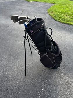 Golf clubs and bag