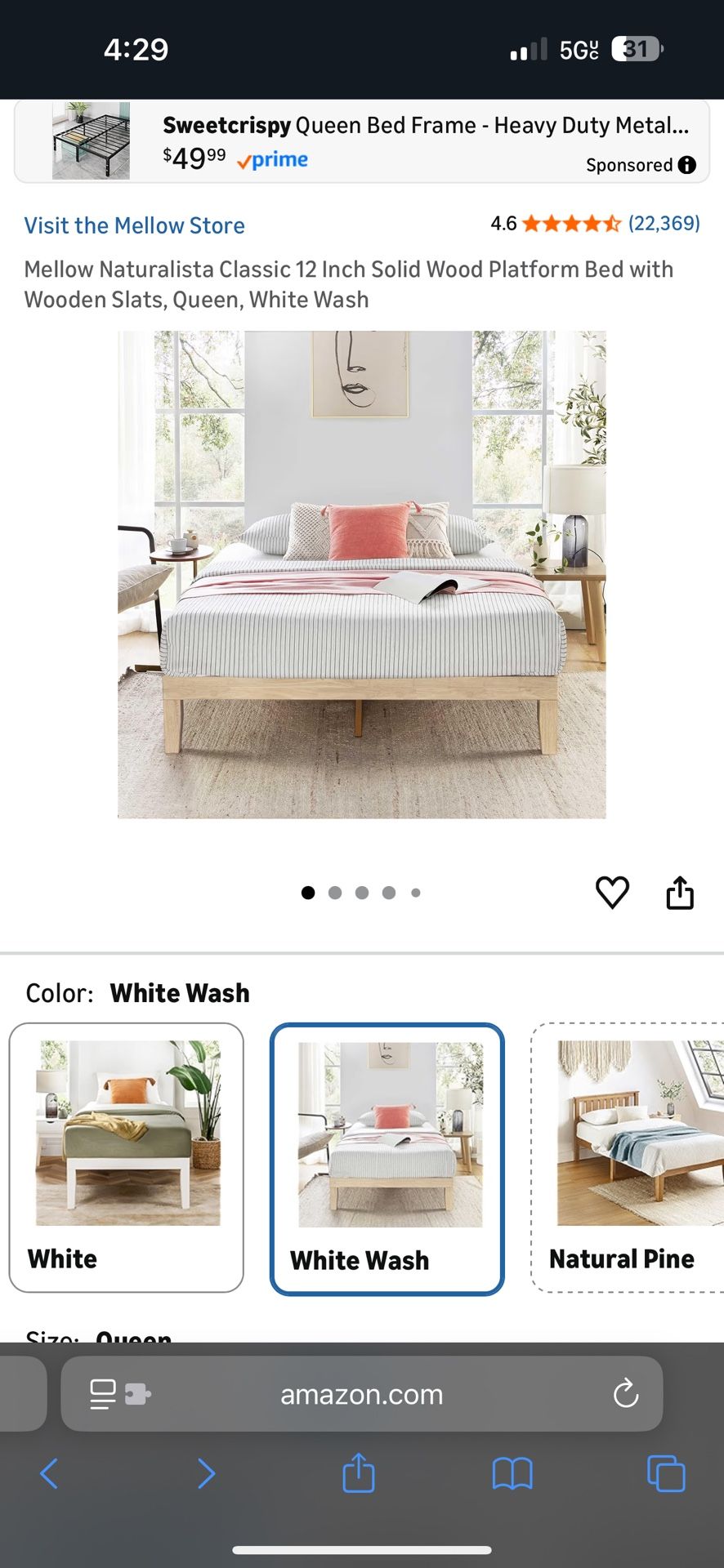 Queen Wood Bed Frame 