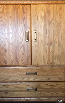Solid oak cabinet with drawers 45.00