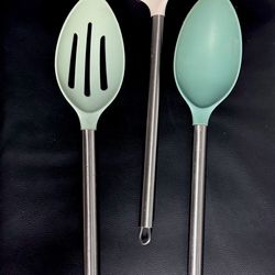 🧑‍🍳 3 Spoon/Ladle Cooking Tools, Stainless Steel Handles with Hooks