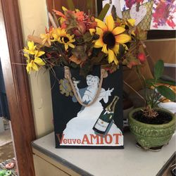 Beautiful Fall Display , Large Arrangement Inside A  Metal Container
