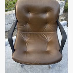Vintage Mid-Century Steelcase model 452 swivel chair vinyl faux leather 1985