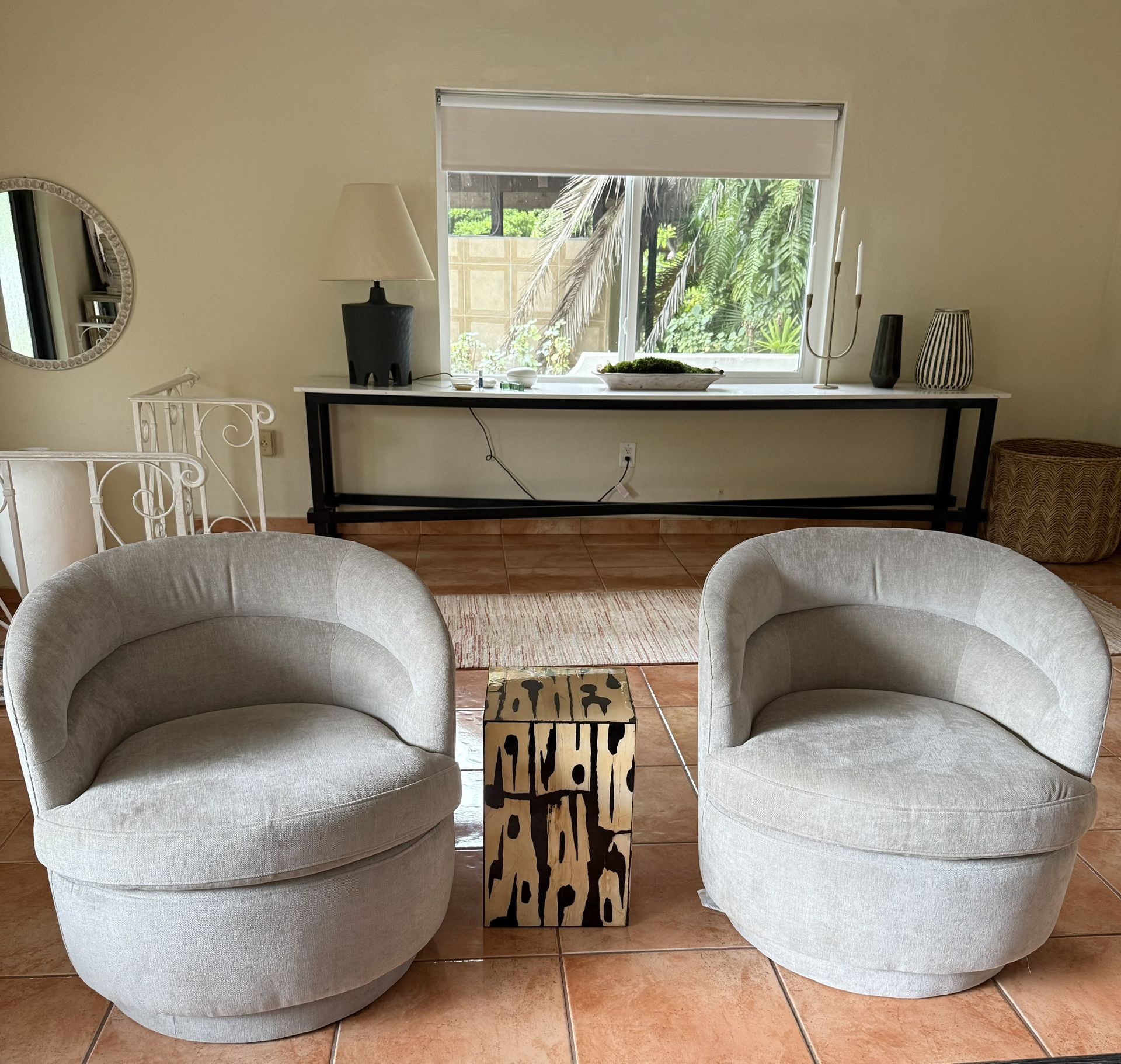 2 Swivel West Elm Chairs