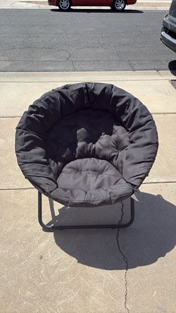 Black Folding Saucer Moon Chair