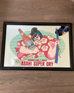 Asahi Beer Mirror Vintage 1997 RARE Japan