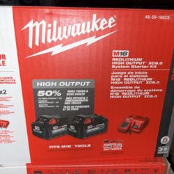 Milwaukee M18 18-Volt Lithium-Ion High Output Starter Kit with Two 6.0 Ah Battery and Charger