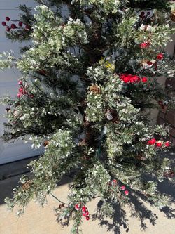 Flocked Artificial Christmas Tree with Berries