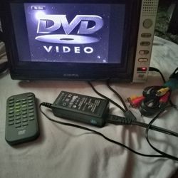 Portable TV/ DVD Player  W/ Remote And RCA Cord 