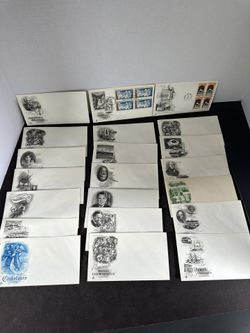 Vintage Lot 21 First Day Covers FDC 1(contact info removed) Artcraft US Stamps #4