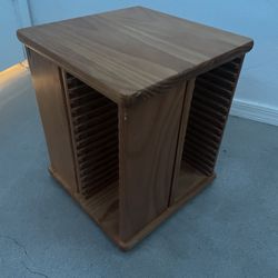 Vintage Retro Spinning Wooden Cd Holder